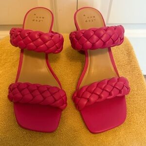 A New Day Women's Fuchsia Braided Sandals